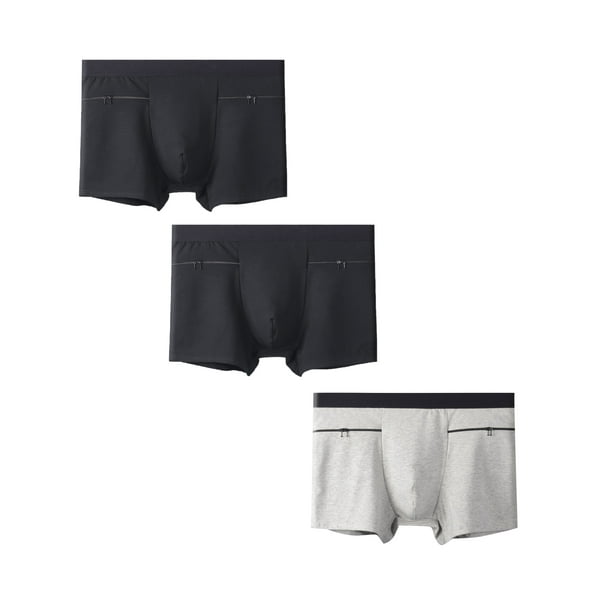 Men Cotton Solid Flat Boxer Shorts Underwear Elastic Waistband Size M L XL 2XL